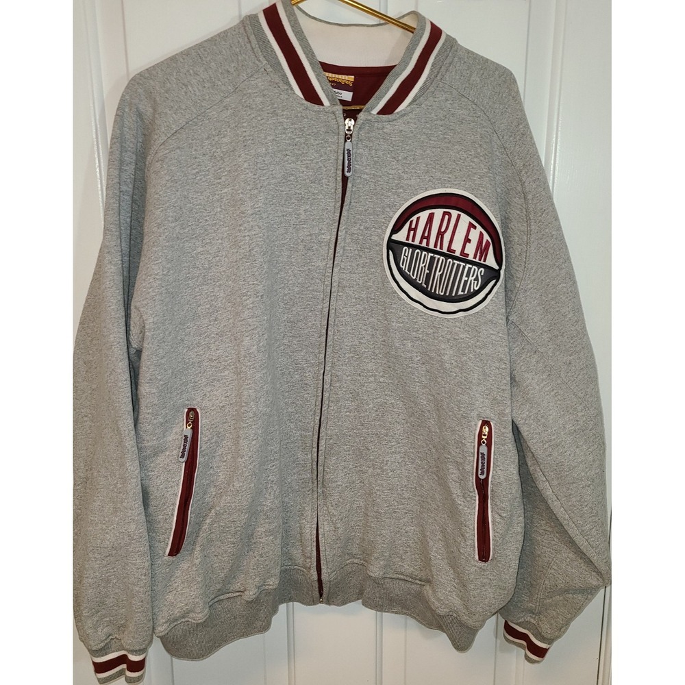 Platinum FUBU Harlem Globetrotters Sports jacket 2XL Grey/Maroon rare‎ vintage